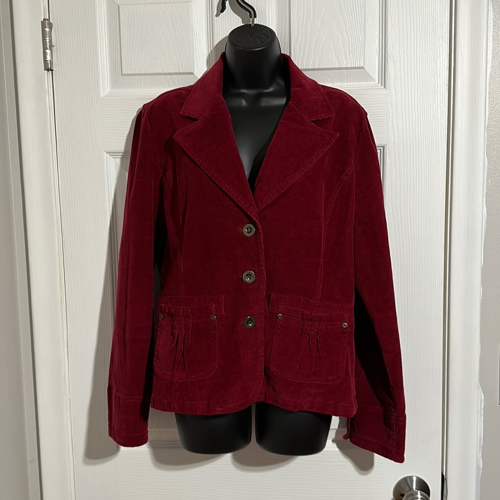 Ambition Rust/Maroon Button Corduroy Jacket Sz XL